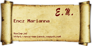 Encz Marianna névjegykártya